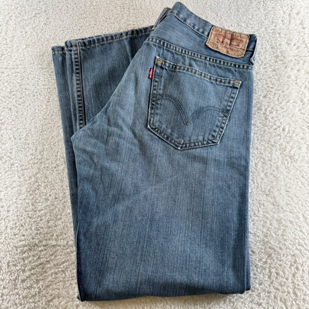 Y2K Levi's 569‎ Jeans Men's 33x31 Medium Blue Denim Pants Loose Straight